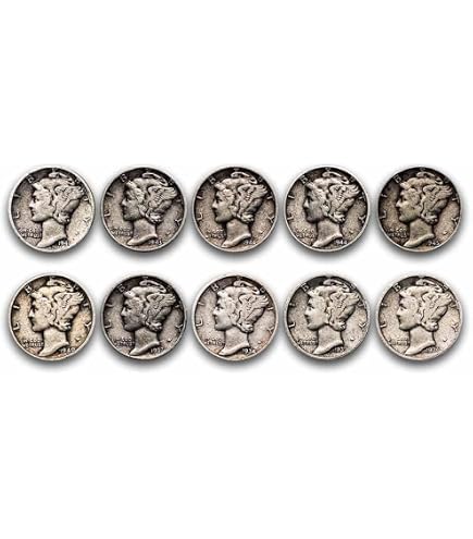 Amazon.com: 1946-1964 Ten Roosevelt Dimes $1 Face Value 90% Silver
