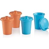 Tupperware Bell Tumblers and Sipper Seal Set, 4 Count, Dishwasher Safe and BPA Free (4 Tumblers, 4 Lids, 7 fl oz each)
