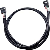 SYCZIOHU 2 PCS USB 2.0 9-Pin Female to 9-Pin Female Mainboard Internal Extension Cable Black USB Motherboard Header Cable (60 cm)