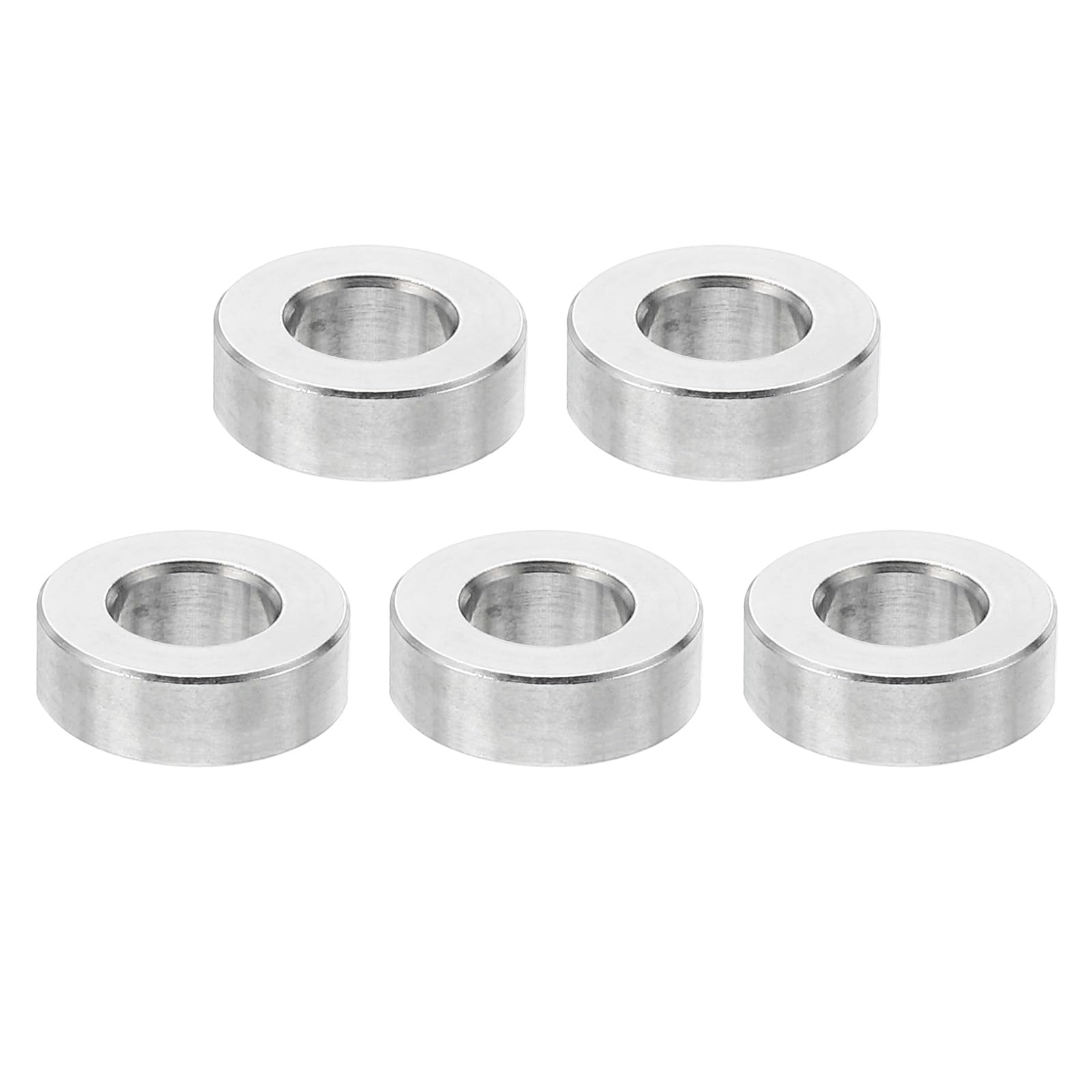 PATIKIL M6 Stainless Steel Spacers, 5 Pcs Metal Spacer Stainless Steel 6.2mm ID x 12mm OD x 5mm L Spacer Screw Standoff Round for 1/4" or M6 Screw Bolts