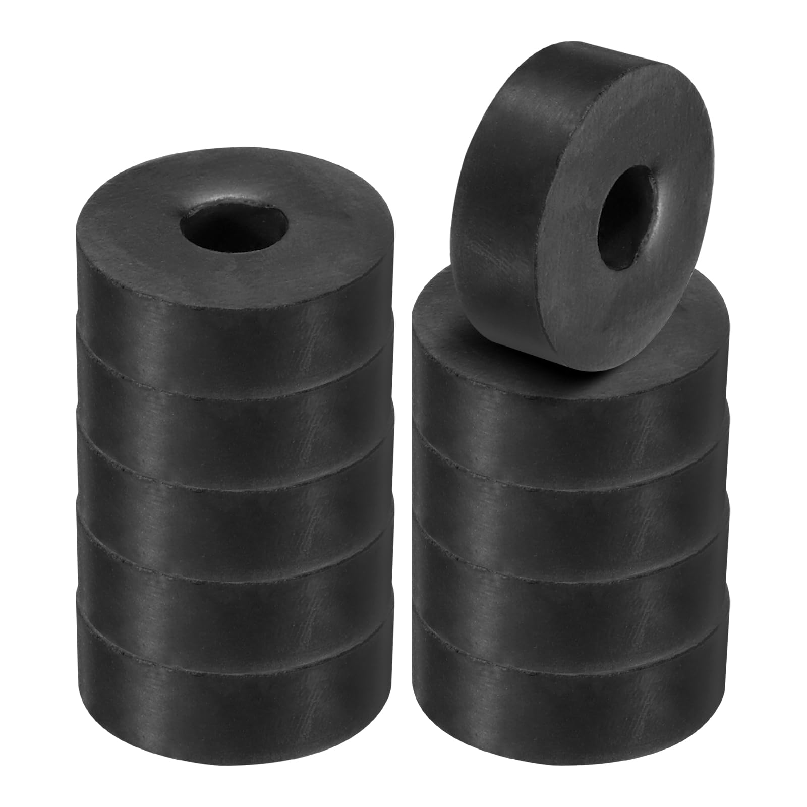 PATIKIL Multi Purpose Rubber Spacer, 10 Pcs 1.2"OD 0.39"ID 0.4"Thickness Neoprene Round Anti-Vibration Isolation Pads Isolator Rubber Bushings Spacer Washer for HVAC Bolts Car Accessories