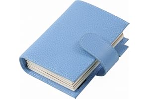 Moterm Companion Traveler's Notebook Cover - Upgraded Design with Back Pocket (Passport Size, Firm Pebbled-Sky Blue)