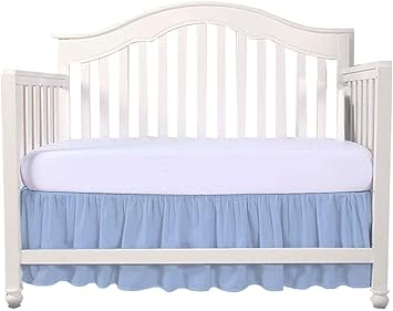 light blue crib skirt
