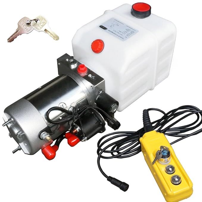 Hydraulikaggregat, Hydraulikpumpe 12 V 180 bar 2000 Watt mit 4 Liter Tank und abschließbare Kabelfernbedienung