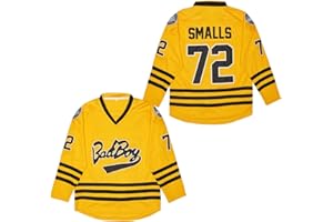 MADJUS Men's Smalls #72 Bad Boy Yellow 90S Hip Hop Long Sleeve Hockey Jersey