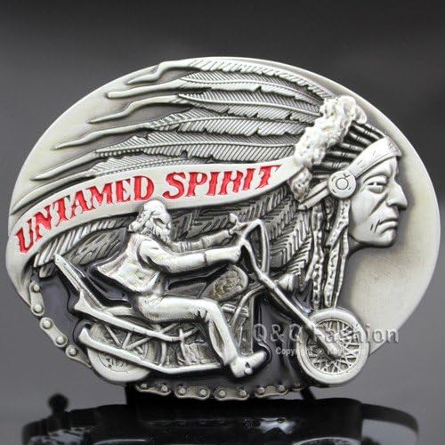 feathered indian belt buckle