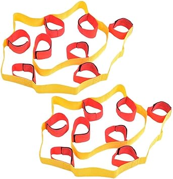 Amazon Co Jp 脚付きバンドエラスティックアウトドアチームワークプレイングゲームウォークネクタイストラップチーム ビルディングパーティーグループゲーム子供向け Sports