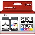ONLYU Compatible PG 245 CL 246 245XL 246XL Ink Cartridges Replacement for Canon 245 246 XL for PIXMA MX490 MX492 TR4500 TR4520 MG2522 MG2922 MG2520 MG2920 TS3100 TS3122 TS3300 Printer (Black Color)