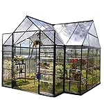 Palram Four Season Chalet Hobby Greenhouse - 12 x 8 x 9 Charcoal Gray