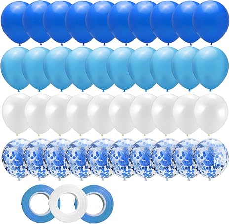 Amazon Braheart 40点セット 12インチ お誕生日 風船 バルーン 結婚式 パーティー 紙吹雪 カラフル 記念日 可愛い おしゃれ お祝い 飾り ホームパーティ 写真背景 部屋飾り パーテイー小物 パーティー装飾 空気入れ付き ブルー 風船 バルーン ホビー
