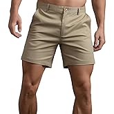 Oymyakon Men's Chino Shorts 6 Inch Slim Fit Shorts Cotton Stretch Casual Shorts Summer Flat Front Shorts