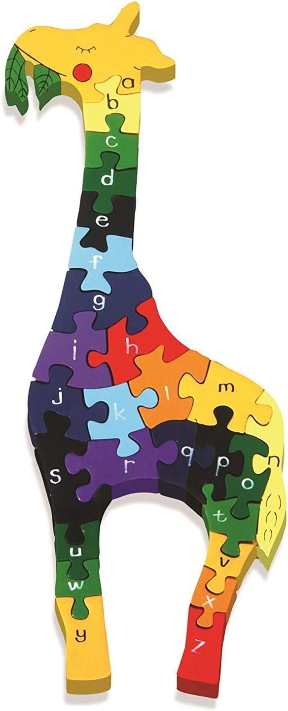 Wooden Jigsaw Puzzle Alphabet Giraffe Handmade in Ireland