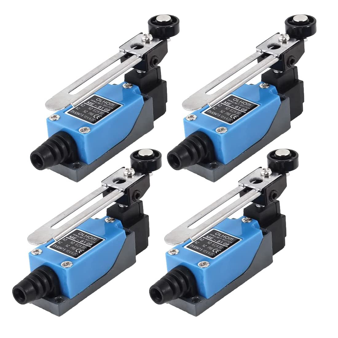 GUUZI 4pcs ME-8108 Momentary Limit Switch Adjustable Roller Lever Arm NC-NO CNC Mill Router Laser Plasma Compatible with Ar-duino 0~250V/5A