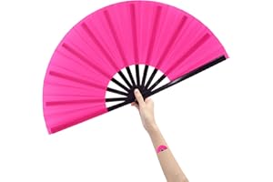 Amajiji Large Folding Fan Rave Fan Popping Fans for Line Dancing Clacking Fans for Boots On The Ground Dance,Party,Decoration,Festival