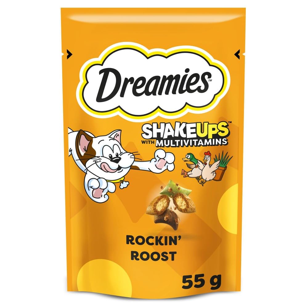 DREAMIES Shakeups Rockin Roost Cat Treats 8 x 55g