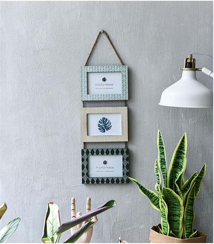 Back Bamboo Fresh Literature and Art Multi-Linked Hanging Frame Bedroom Window Wall Hanging Wall Decoration(6 inches)