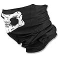 YAVOCOS Black Skull Face Tube Mask Neck Gaiter Dust Shield Seamless Bandana Balaclava