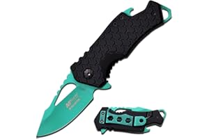 MTech USA – Pocket Folding Knife – Fine Edge Steel Blade, Aluminum/Nylon Fiber Handle, Bottle Opener and Pocket Clip, Tactical, EDC, Self Defense- MT-A882