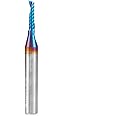 Amana Tool Spektra Coated Solid Carbide CNC Spiral Single O-Flute Router Bit, 51411-K, 1/8 D x 1/2 CH x 1/4 SHK x 2 Inch L Up-Cut with Mirror Finish