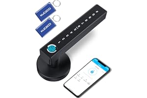 KUCACCI Keyless Entry Door Lock, Fingerprint, Biometric, Keyless, Black