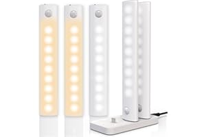 ANMEERY LED Closet Light with Charging Station,Under Cabinet Lights Motion Sensor Light Indoor USB-C Rechargeable Battery Operated Under Cabinet Lighting Under Counter Lights for Kitchen Wardrobe,5 Pcs