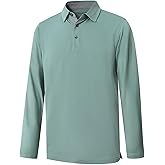Mens Golf Shirt Short and Long Sleeve Moisture Wicking Dry Fit Performance Solid Casual Pique Golf Polo Shirts for Men