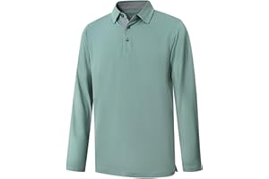 M MAELREG Mens Golf Shirt Short and Long Sleeve Moisture Wicking Dry Fit Performance Solid Casual Pique Golf Polo Shirts for Men