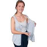 Inspired Comforts Post Surgery Mastectomy Recovery Ribbed Tank top with Drain Pocket & Button Front