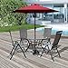 Patiorama 7.5 FT Patio Market Umbrella, Outdoor Table Umbrella, Portable Sun Umbrella, 6 Rids, w/Push Button Tilt, Crank, Polyester Canopy for Garden, Poolside, Lawn, Deck, Backyard (Dark Red)