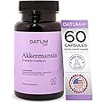 Datum Labs Akkermansia Muciniphila Probiotic + Prebiotic Supplement - Increases GLP-1 Production, Delayed Release, Third-Party Tested, Shelf Stable, 1Bn CFU (60 Acid-Resistant Capsules)