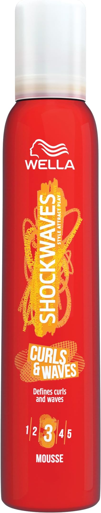 Wella Shockwaves Curls Waves Mousse 200ml Define Hold Anti-Frizz Hair Styling