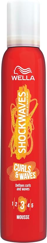 Wella Shockwaves Curls Waves Mousse 200ml Define Hold Anti-Frizz Hair Styling