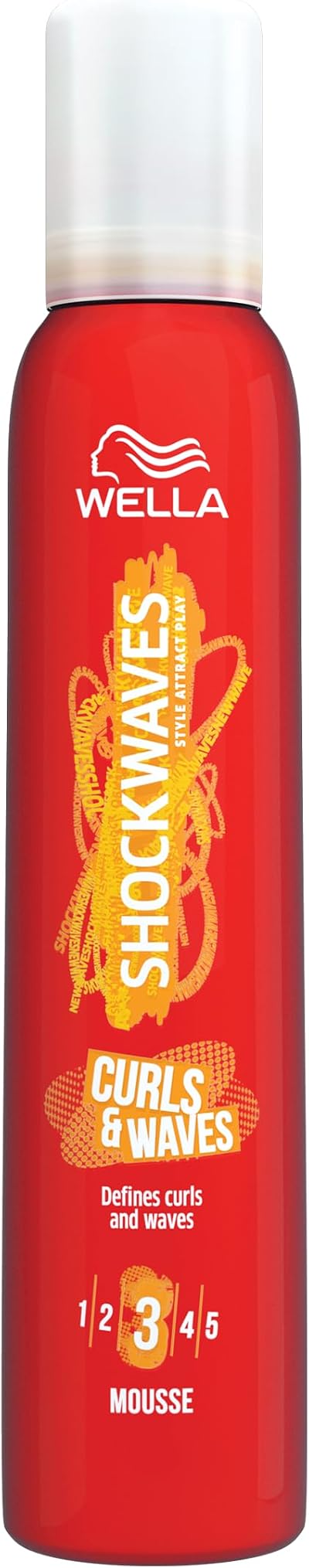Wella Shockwaves Curls Waves Mousse 200ml Define Hold Anti-Frizz Hair Styling
