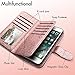 Miss Arts iPhone 8 Plus Case, iPhone 7 Plus Case, Glitter Detachable Slim Case with Car Mount Holder, 9 Card Slots, Magnet Clip, PU Leather Wallet for Apple iPhone 7 Plus/8 Plus -Rose Gold