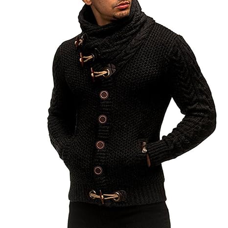 FORH Herren strickpullover Klassisch Vintage Stricken rollkragenpullover Winter Casual Strickjacke Mantel Hoch wertiger Taste