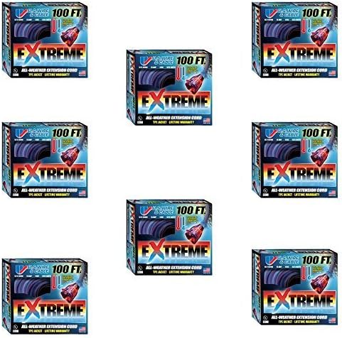 US Wire 99100 12/3 100-Foot SJEOW TPE Extreme Weather Extension Cord (Blue/Lighted Plug) by US Wire