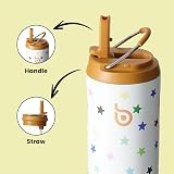 Bottle Bottle 700ml Stainless Steel Water Bottle with Straw Lid Handle view 2