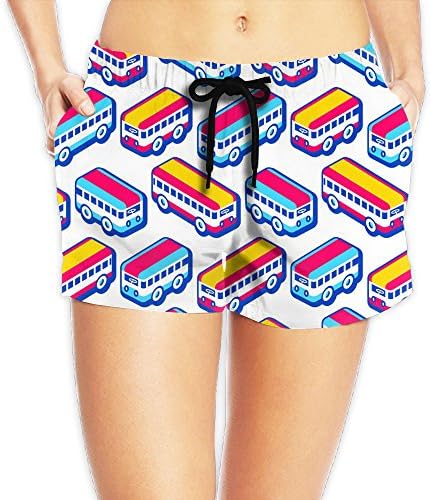 Female Latest Cartoon Bus Quick-drying Board Shorts