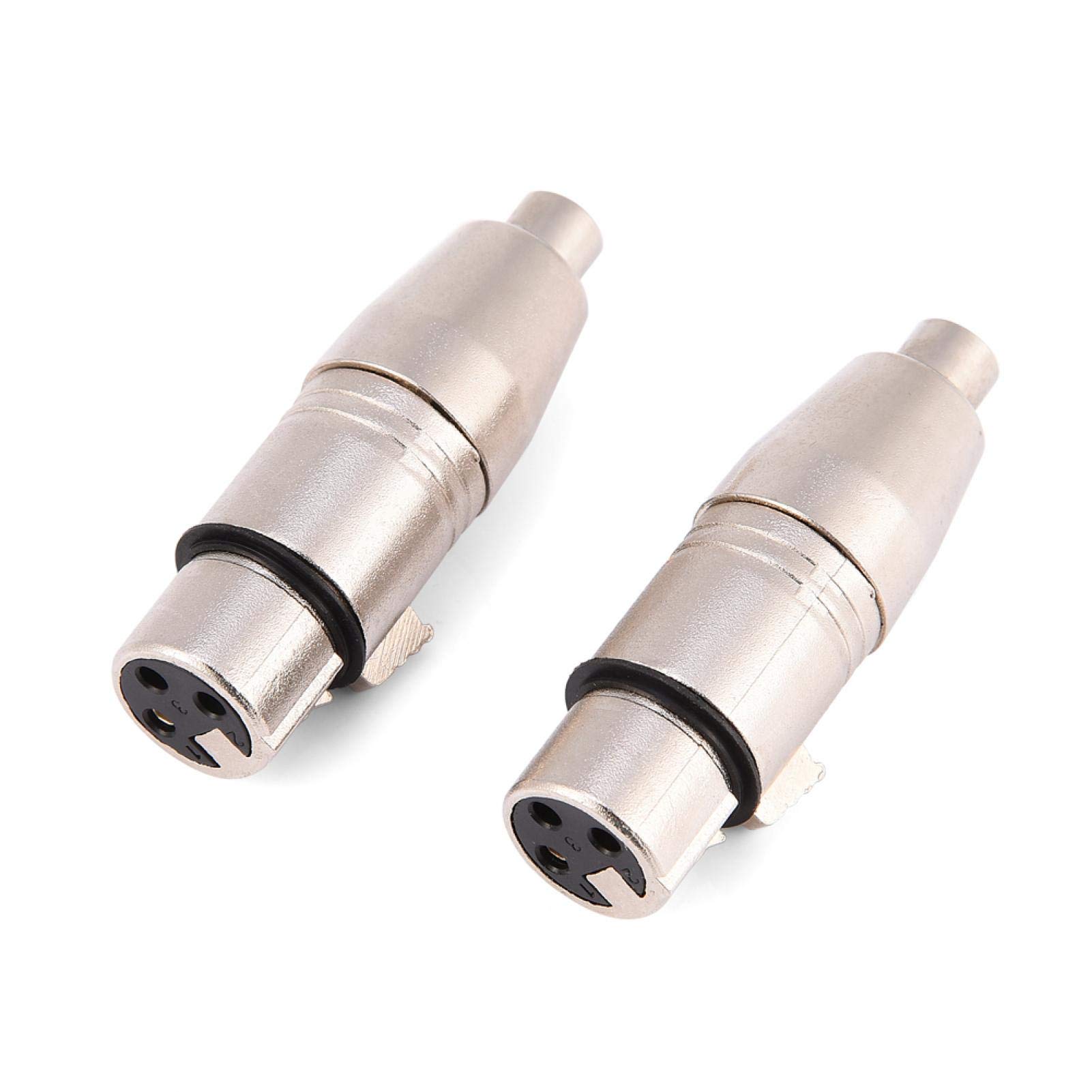 XLR 3-Pin Female to Female Connector, 2Pcs Zinc alloy Female Jack to Female Audio Microphone Adapter,for Players, Guitars, Stage Lamps, Mixing Consoles