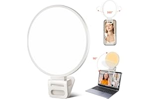 Selfie Light, EcoBasic Full-Screen Rechargeable Clip on Ring Light with 3 Modes for Phone, Laptop, Tablet, 10X Brighter Soft Phone Light for Selfies, Live Streaming, Video Conference