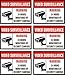 Jancosta 24 Hour Video Surveillance Sticker Decals, Security Warning Sign for Business and Home, Indoor and Outdoor (3x4