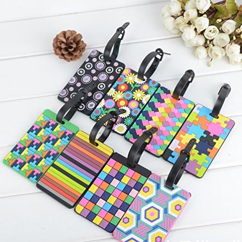 Pack of 8 Plastic PVC Luggage Tags Travel Suitcase Labels Business Card Holder