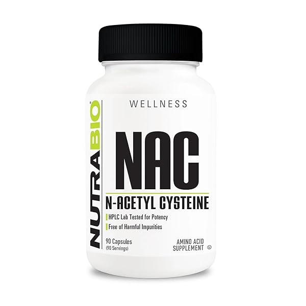 NUTRABIO N-ACETYL CYSTEINE SUPPLEMENT (NAC) – 90 CAPSULES, 600MG EACH – POWERFUL ANTI-OXIDANT – IMMUNE SUPPORT – BOOST GLUTATHIONE