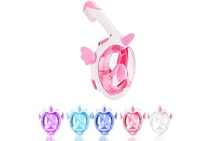 AiScrofa Kids Snorkel Mask, Full Face Snorkel Mask for Kids 4-16, 180 HD View Anti-Fog Anti-Leak Snorkel Mask for Kids Snorkel Set Snorkeling Gear for Kids