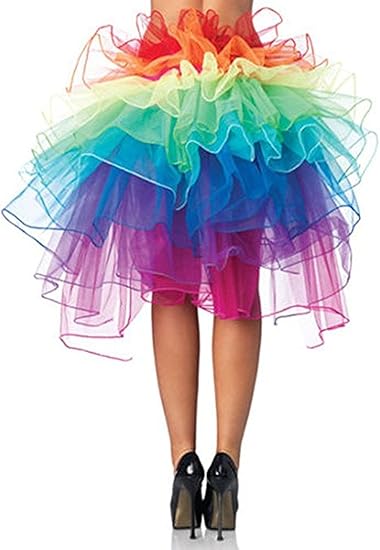 Amazon Co Jp Kingsie ダンススカート 虹色 チュチュパニエ ダンス衣装 レインボードレス ふわふわ チュールスカート サンバ スポーツ アウトドア