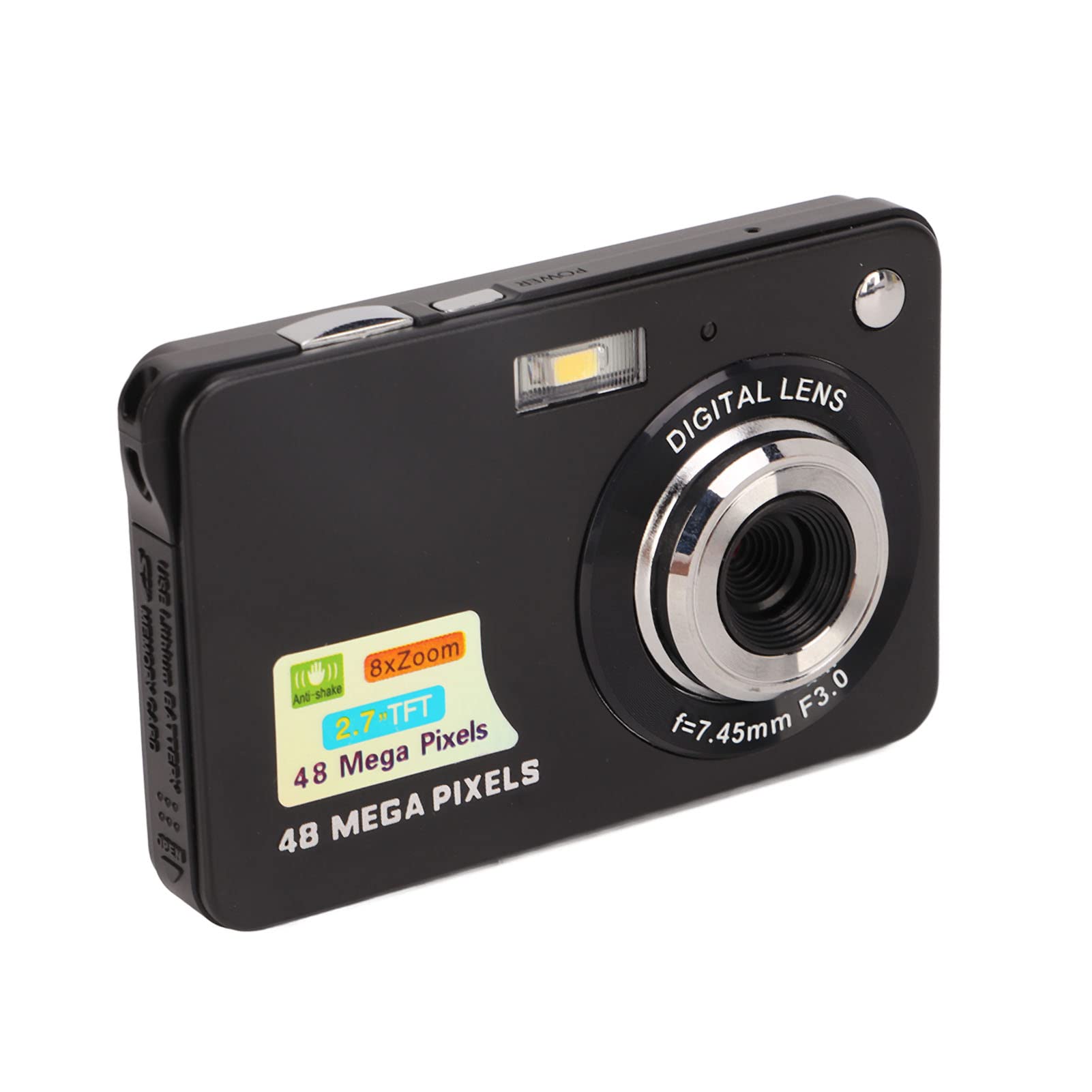 Digital Camera 4K Ultra HD Mini Camera with 48MP, 8x Zoom and 2.7in LCD, Built-in Fill Light, Perfect for Kids to Adults