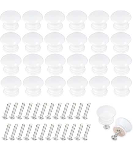 Lot De 10 Boutons De Placard Ronds En Céramique Blanche Pour Placard Placard Meubles 90938567