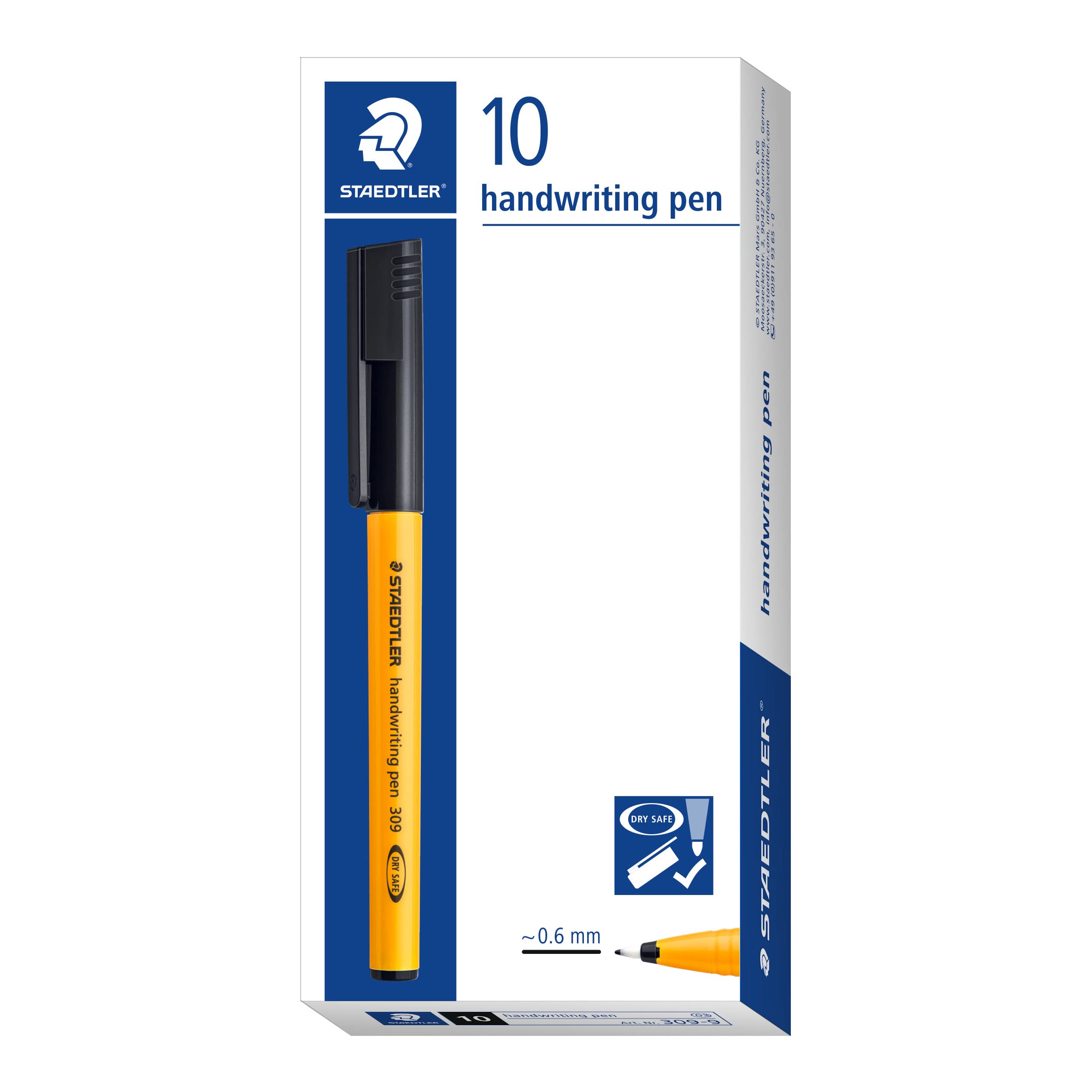 STAEDTLER 309-9 Handwriting Pen - Black (Box of 10)