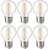FLSNT 60W Equivalent LED Globe Candelabra Bulbs, Dimmable G16.5 LED E26 Chandelier Light Bulbs, 500LM, CRI82, 4W, AC 120V, 6 Pack, 2700K Soft White