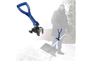 UQM Adjustable Snow Shovel Handle, Back Saver Attachment for Snow Removal, Ergonomic Weed Eater Handle Extension Universal Fit for Shovels Rakes Weed Eater String Trimmers Snow Shovels Gardening Tools